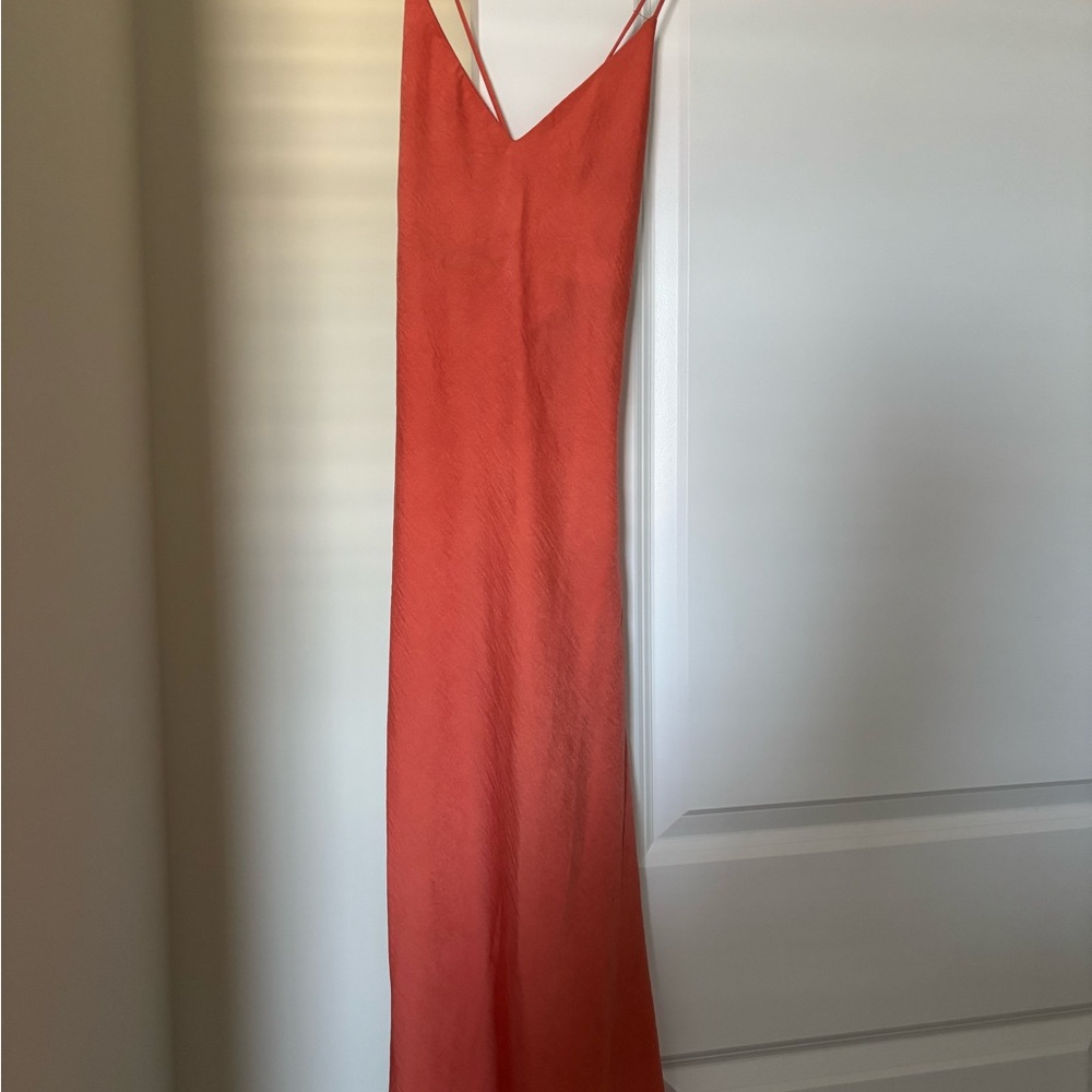 Elegant Coral Slip Dress